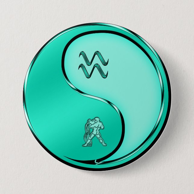 Badge Rond 7,6 Cm Verseau (Devant)