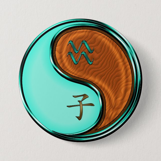 Badge Rond 7,6 Cm Verseau & Rat de Bois (Devant)