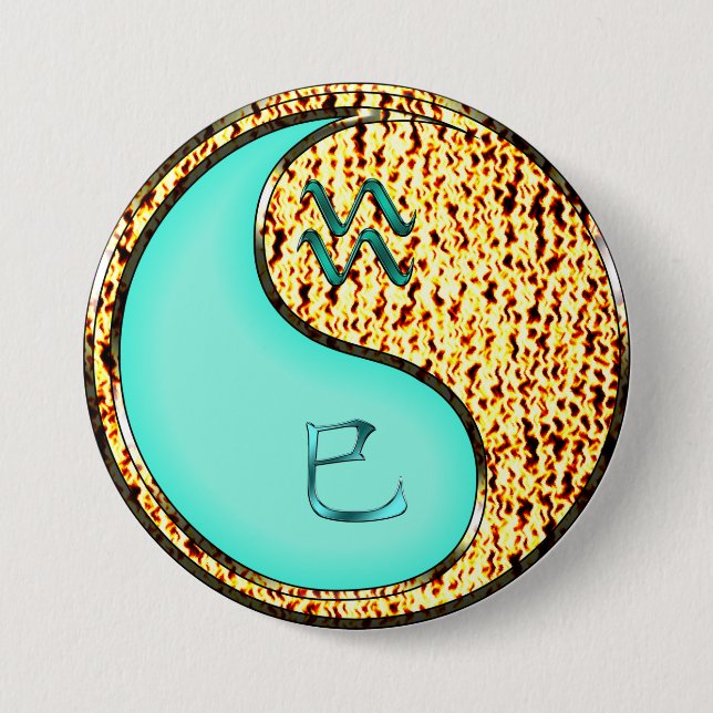 Badge Rond 7,6 Cm Verseau & Serpent de Feu (Devant)