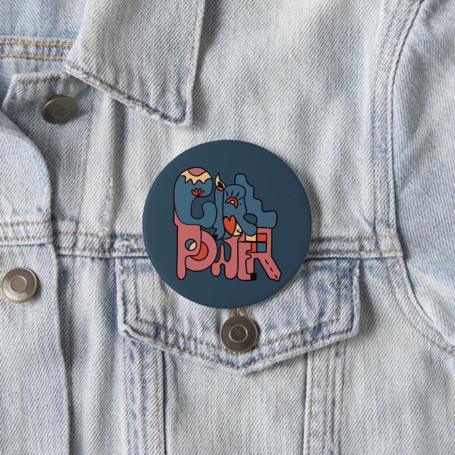 Badge Rond 7,6 Cm Version Fille Power Dark (En situation)