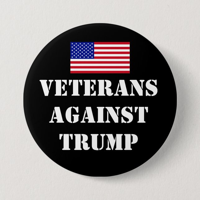 Badge Rond 7,6 Cm Veterans Against Trump Button (Devant)