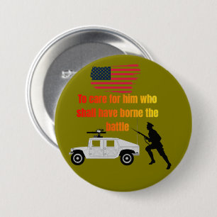 Badge Rond 7,6 Cm vétérans américains olive