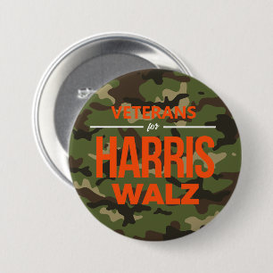 Badge Rond 7,6 Cm Vétérans de Harris Walz Camo