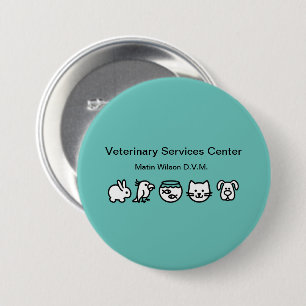 Badge Rond 7,6 Cm Vétérinaire Vétérinaire Nom du personnel Vétérinai