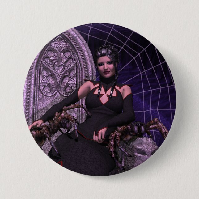 Badge Rond 7,6 Cm Veuve noire (Devant)
