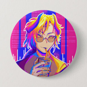 Badge Rond 7,6 Cm Vibe d'été Anime