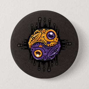 Badge Rond 7,6 Cm Vibrant Poison pourpre et doré grenouille à tarte 