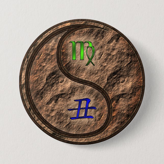 Badge Rond 7,6 Cm Vierge & Boeuf de terre (Devant)