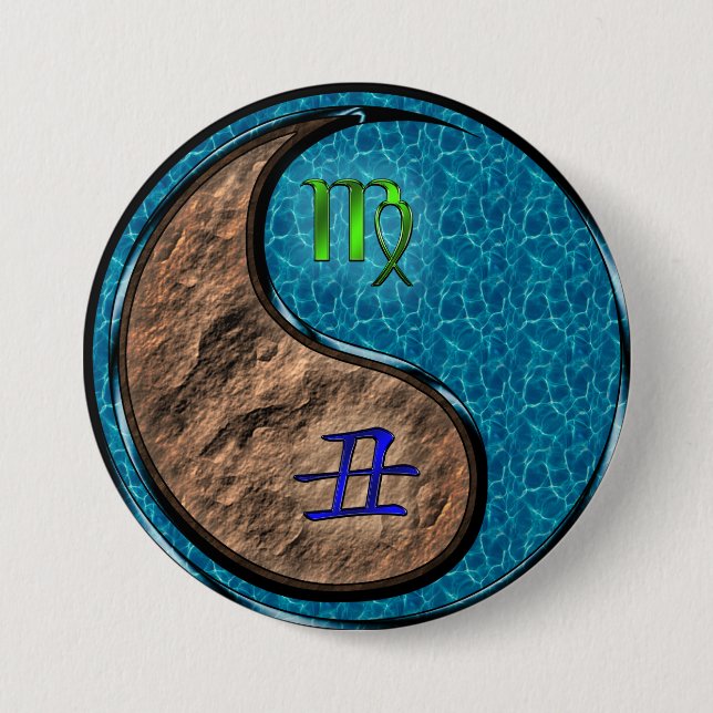Badge Rond 7,6 Cm Vierge & Bœuf d'eau (Devant)