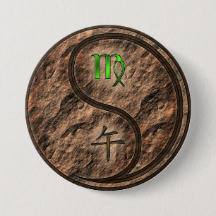 Badge Rond 7,6 Cm Vierge & Cheval de Terre