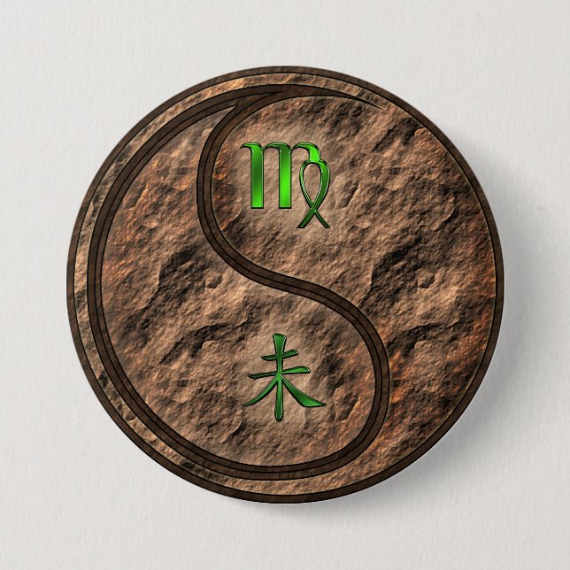 Badge Rond 7,6 Cm Vierge & Chèvre de Terre (Devant)