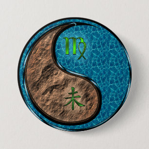 Badge Rond 7,6 Cm Vierge & Chèvre d'eau
