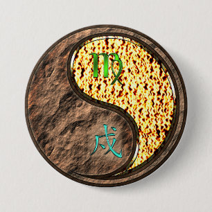Badge Rond 7,6 Cm Vierge & Chien de Feu