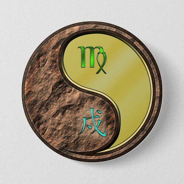 Badge Rond 7,6 Cm Vierge & Chien de Métal (Devant)