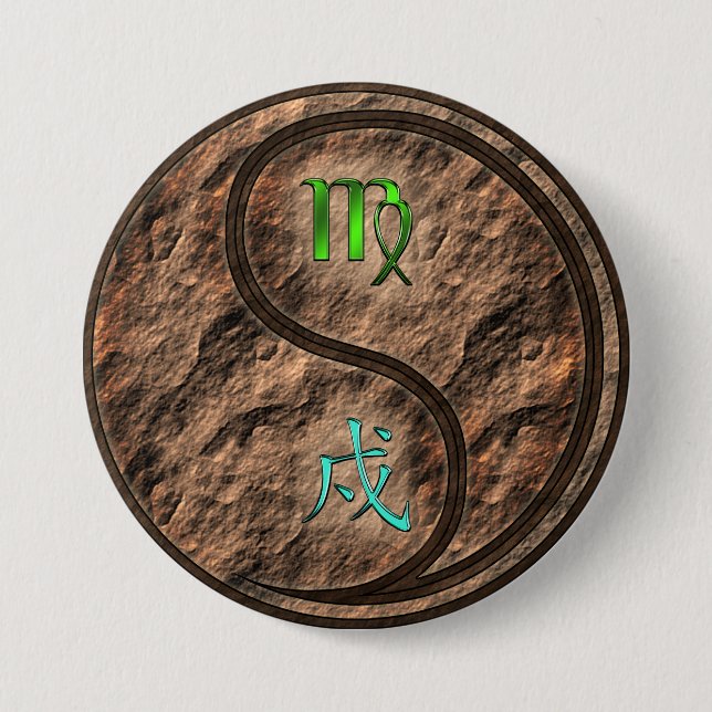Badge Rond 7,6 Cm Vierge & Chien de Terre (Devant)