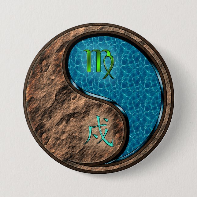 Badge Rond 7,6 Cm Vierge & Chien d'Eau (Devant)