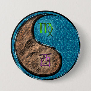 Badge Rond 7,6 Cm Vierge & Coq d'eau