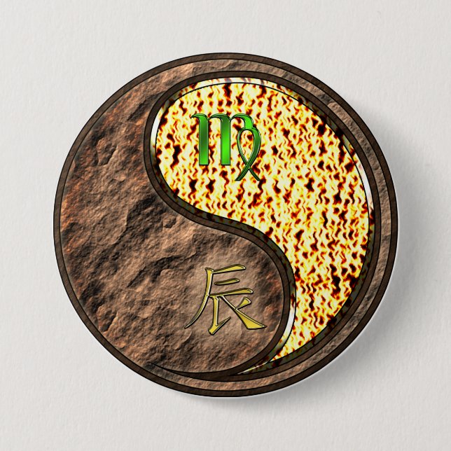 Badge Rond 7,6 Cm Vierge & Dragon de Feu (Devant)
