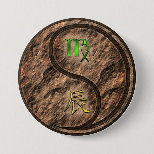 Badge Rond 7,6 Cm Vierge & Dragon de Terre