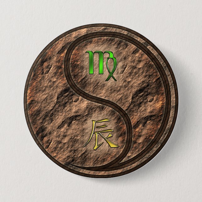 Badge Rond 7,6 Cm Vierge & Dragon de Terre (Devant)