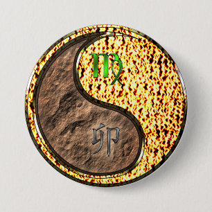 Badge Rond 7,6 Cm Vierge & Lapin de Feu
