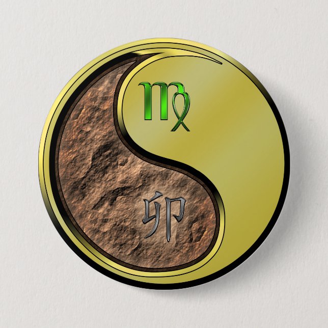 Badge Rond 7,6 Cm Vierge & Lapin de Métal (Devant)