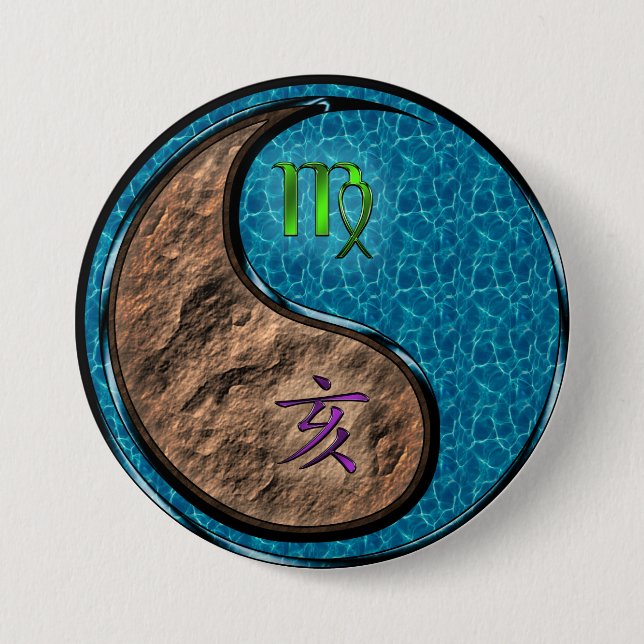 Badge Rond 7,6 Cm Vierge & Sanglier d'eau (Devant)