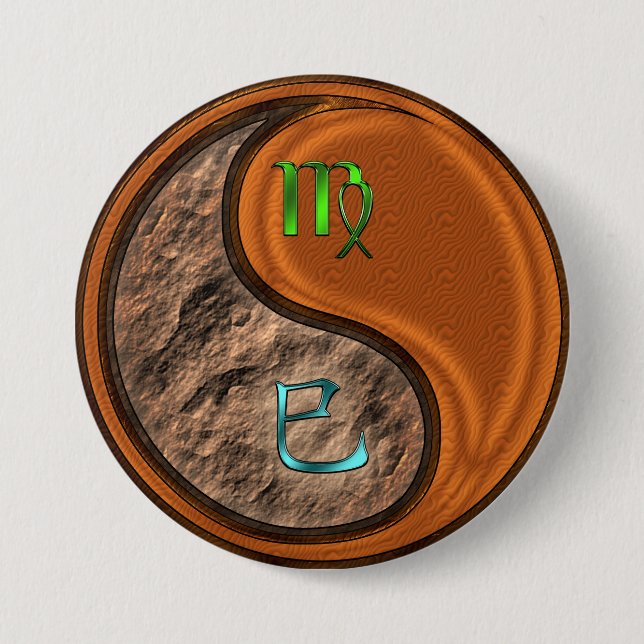 Badge Rond 7,6 Cm Vierge & Serpent de Bois (Devant)