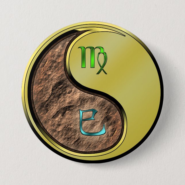 Badge Rond 7,6 Cm Vierge & Serpent de Métal (Devant)