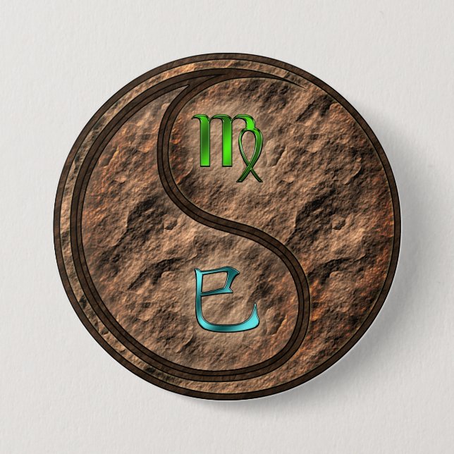 Badge Rond 7,6 Cm Vierge & Serpent de Terre (Devant)