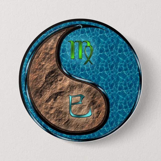 Badge Rond 7,6 Cm Vierge & Serpent d'eau (Devant)