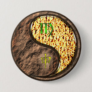 Badge Rond 7,6 Cm Vierge & Singe de Feu