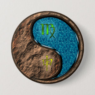 Badge Rond 7,6 Cm Vierge & Singe d'eau
