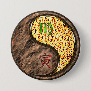 Badge Rond 7,6 Cm Vierge & Tigre de Feu