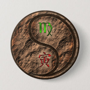 Badge Rond 7,6 Cm Vierge & Tigre de Terre