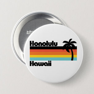 Badge Rond 7,6 Cm Vintage Honolulu Hawaii