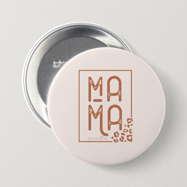 Badge Rond 7,6 Cm Vintage Mama (Devant & derrière)