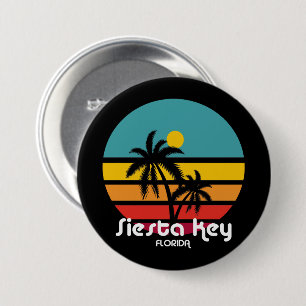 Badge Rond 7,6 Cm Vintage Siesta Key Floride