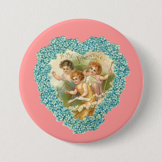 Badge Rond 7,6 Cm Vintage Valentine Heart (Devant)