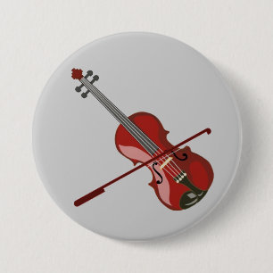 Badge Rond 7,6 Cm Violon