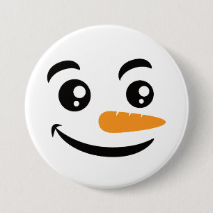 Badge Rond 7,6 Cm Visage de Snowman souriant