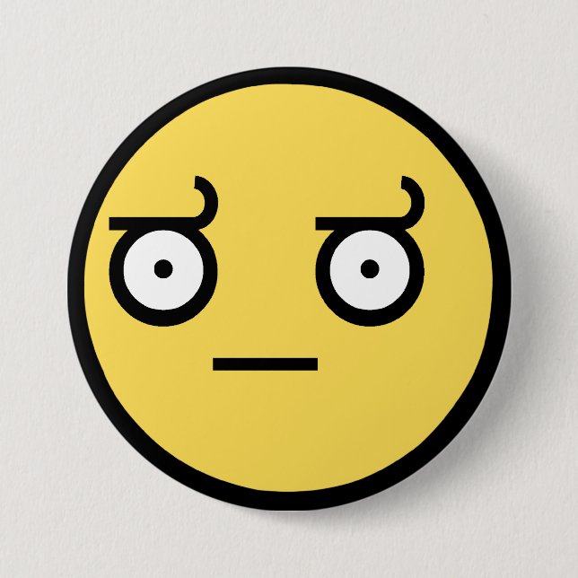 Badge Rond 7,6 Cm Visage impressionnant de désapprobation (Devant)