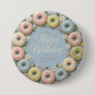Badge Rond 7,6 Cm Vœux d'anniversaire doux
