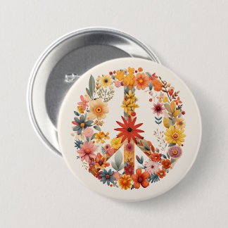 Badge Rond 7,6 Cm Voie de Paix fleur sauvage