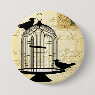 Badge Rond 7,6 Cm Voie d'oiseaux victorienne