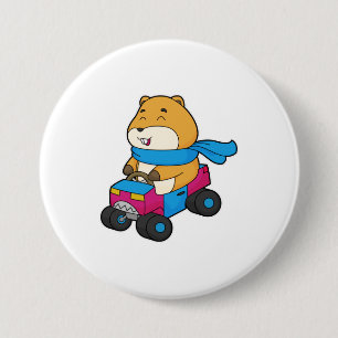 Badge Rond 7,6 Cm Voiture à hamster