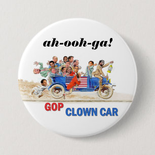 Badge Rond 7,6 Cm Voiture de clown de GOP