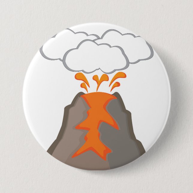 Badge Rond 7,6 Cm Volcan (Devant)