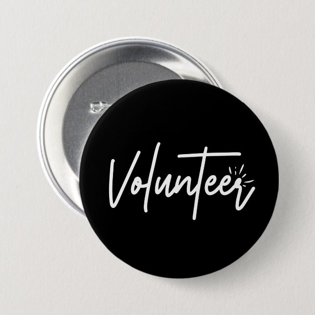 Badge Rond 7,6 Cm Volunteer  button (Devant & derrière)