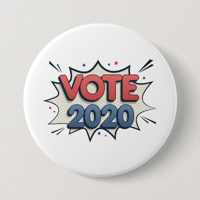 Badge Rond 7,6 Cm Vote 2020 (Devant)